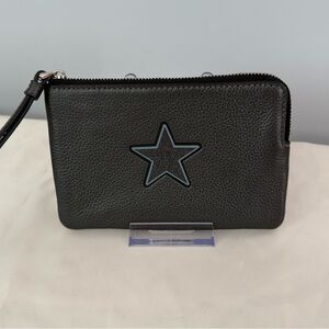 Coach Gunmetal Blue Glitter Star Wristlet